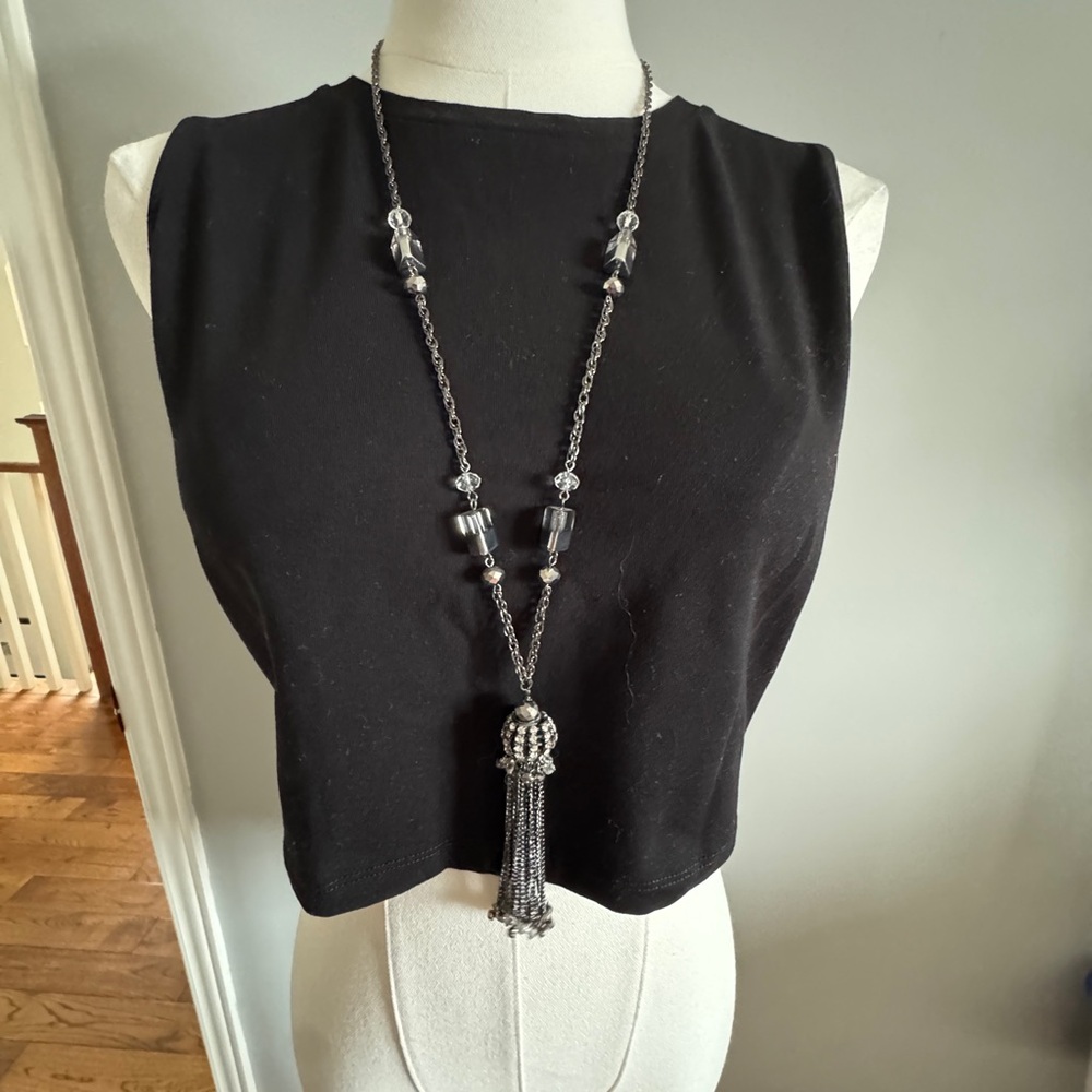 Elegant Black and Silver Necklace